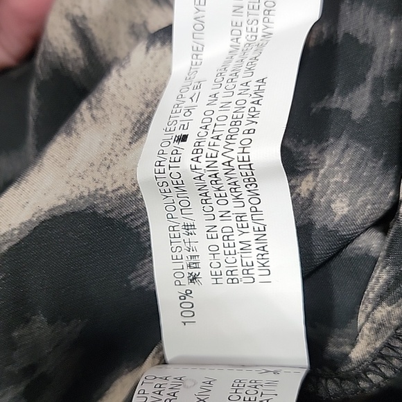 Zara Animal Print Shift Dress, Drop Waist with Side Tie.  Midi Length, Size M - Picture 12 of 12